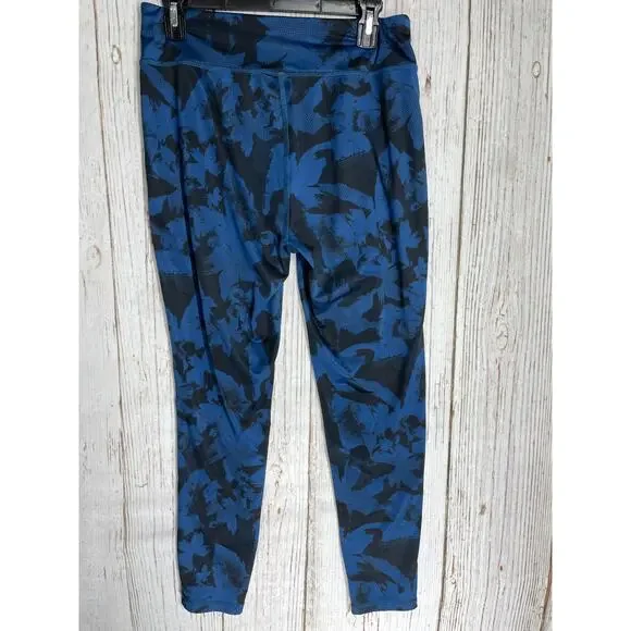 Everlast Leggings Women Size L Blue Pull On Athleisure All Over Floral Pint - Picture 2 of 5